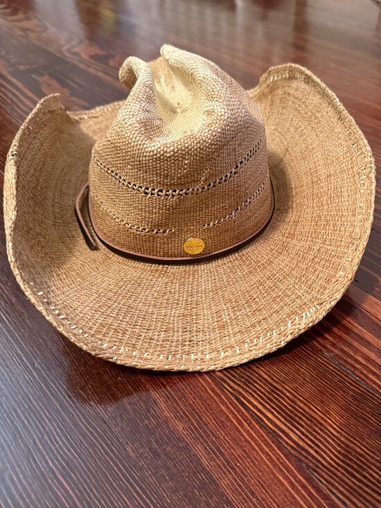 NWT Gigi Pip Davey Straw Cowboy Hat Size M/L 59S in color  display picture 3